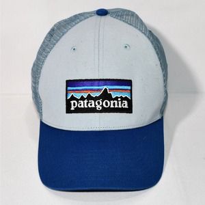 Patagonia Blue Logo Ridge LoPro Snapback Trucker Hat Netplus Recycled Fish Net